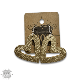 Pebbled leather heart earring - Boutique Bella BellaEarrings