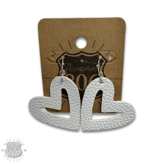 Pebbled leather heart earring - Boutique Bella BellaEarrings
