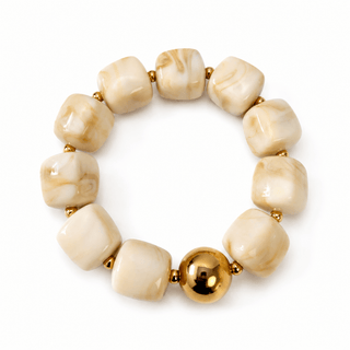 Pebbles Ivory Stretchy Bracelet - Boutique Bella BellaBracelet