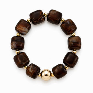 Pebbles Mocha Stretchy Bracelet - Boutique Bella BellaBracelet