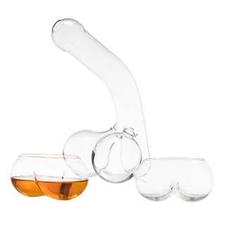 Penis Whiskey Decanter With Two Whiskey Glasses Unique Funny Glass Container For Scotch Tequila Bran