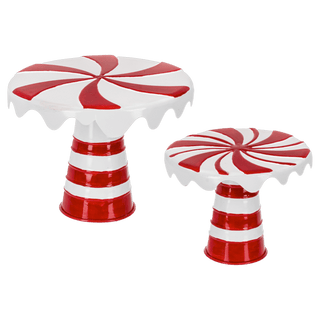 Peppermint Dreams Pedestal Tray - Boutique Bella BellaChristmas Decor