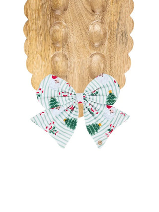 Peppermint Pine Magnetic Fabric Bow - Boutique Bella Bellamagnetic bow