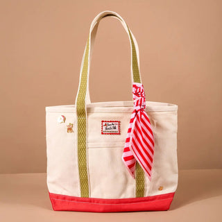 Peppermint Stripes The Darling Canvas Tote Bag - Boutique Bella BellaChristmas Tote