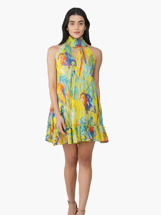 Peru Metallic Tropic Short Dress - Boutique Bella BellaDress