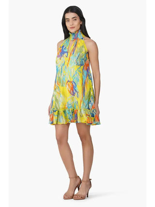 Peru Metallic Tropic Short Dress - Boutique Bella BellaDress