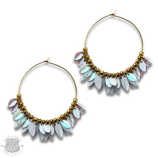 Petal fringe hoop earring - LC - Boutique Bella BellaEarrings
