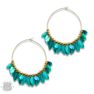 Petal fringe hoop earring - LC - Boutique Bella BellaEarrings