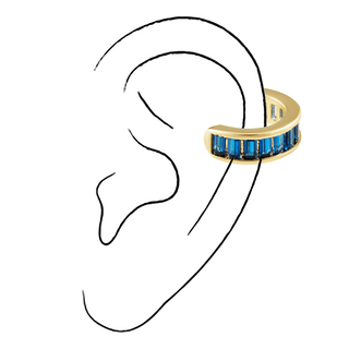 Peyton Cz Ear Cuff Sapphire - Boutique Bella BellaEarring