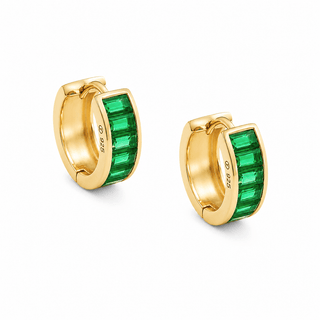 Peyton Emerald Cz Huggies - Boutique Bella BellaEarrings