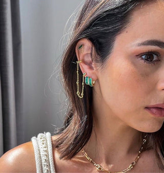 Peyton Emerald Cz Huggies - Boutique Bella BellaEarrings