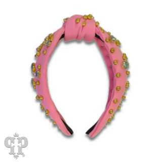 Rhinestone top knot headband - LC