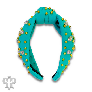 Rhinestone top knot headband - LC