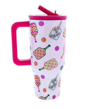 Pickle Ball 30 Oz. Tumbler With Flip Straw and Handle - Boutique Bella BellaTumbler