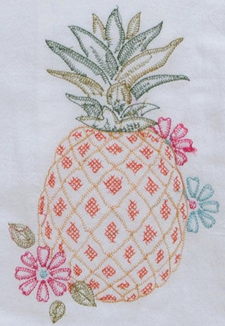 Pineapple Embroidered Flour Sack Kitchen Towel Cotton - Boutique Bella BellaHome Goods