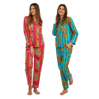 Pink and Orange Tiger Print Pajamas - Boutique Bella Bellapajama set