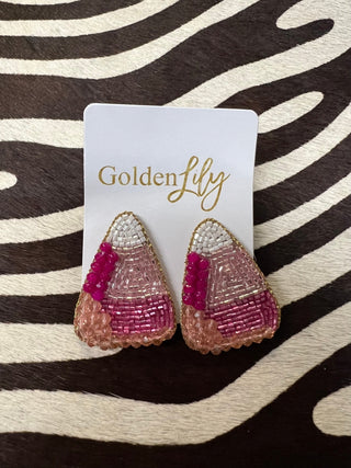 Pink Candy Corn Earrings - Boutique Bella BellaEarrings