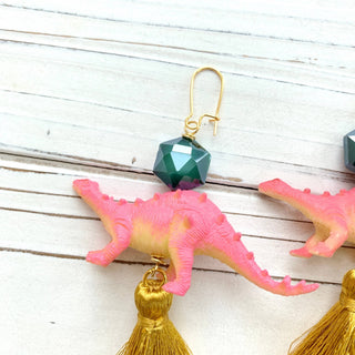 Pink Dinosaur Earrings - Boutique Bella Bellaearrings