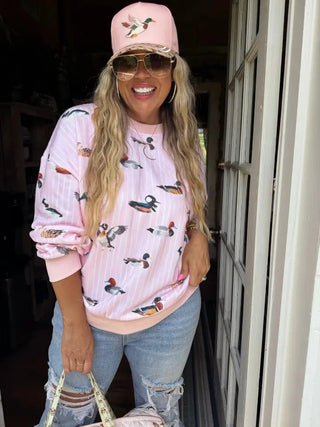 Pink Duck Pullover - Boutique Bella Bellapullover