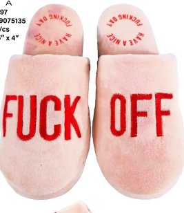 Pink F Off House Slippers - Boutique Bella BellaHouse Slippers