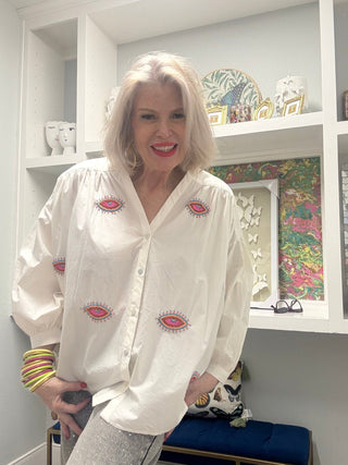 Pink Gaze Paris Blouse - Boutique Bella BellaBlouse