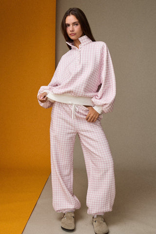Pink Gingham Jogger Pants - Boutique Bella BellaJoggers
