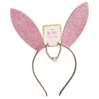 Pink Glitter Bunny Headband & Bracelet Set - Boutique Bella BellaHeadband