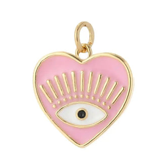 Pink Heart Eye Charm - Boutique Bella Bella