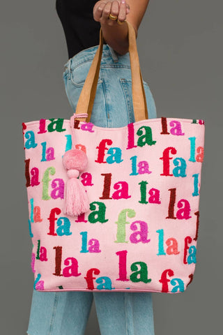 Pink & Multicolored Fa La La Tote - Boutique Bella BellaTote Bag