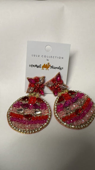 Pink Ornament Earrings - Boutique Bella BellaChristmas Earrings