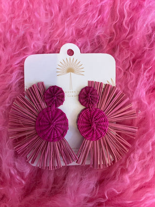 Pink Palms Earrings - Boutique Bella BellaEarrings