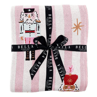 Pink Peppermint Nutcracker Luxe Blanket - Boutique Bella BellaThrow Blanket