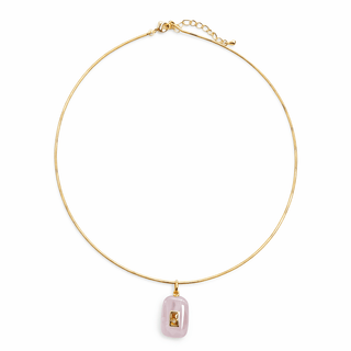 Pink Quartz Charm Necklace - Boutique Bella BellaNecklace
