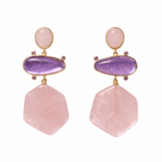 Pink Quartz Drop Earring - Boutique Bella BellaEarring