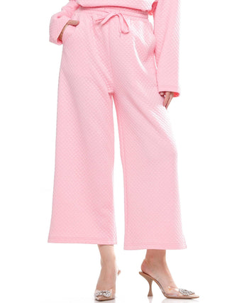 Pink Quilted Wide Leg Pants - Boutique Bella BellaPants