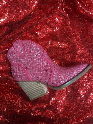 Pink Rhinestone Bootie - Boutique Bella Bella