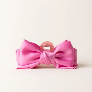 Pink Satin Bow Claw Clip - Boutique Bella BellaClaw Clip
