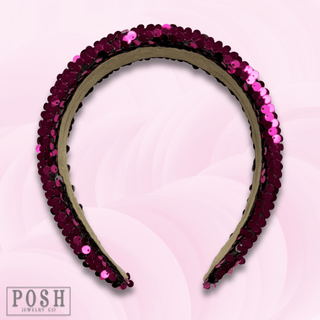 Pink sequin headband, last call - Boutique Bella BellaHeadbands