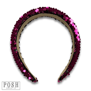 Pink sequin headband, last call - Boutique Bella BellaHeadbands