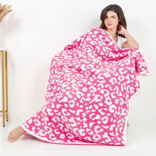 Pink Soft Leopard Print Blanket - Boutique Bella BellaBlanket