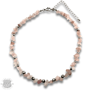 Pink tone chip bead necklace - LC - Boutique Bella BellaNecklaces