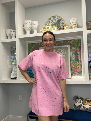 Pink Twinkle Tee Dress - Boutique Bella BellaDress