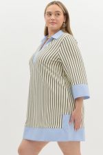 Pinstriped Charm - Boutique Bella BellaDress