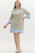 Pinstriped Charm - Boutique Bella BellaDress