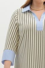 Pinstriped Charm - Boutique Bella BellaDress