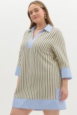 Pinstriped Charm - Boutique Bella BellaDress