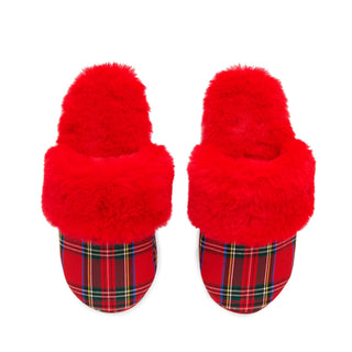 Plaid & Pampered Slippers - Red - Boutique Bella Bellaslippers
