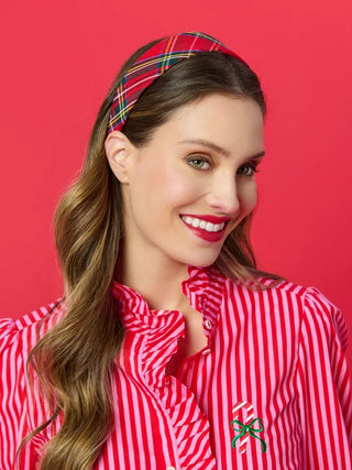Plaid Wide Headband - Red - Boutique Bella BellaChristmas Headband