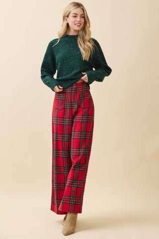 Plaid Wide - Leg Pants - Boutique Bella BellaBottoms
