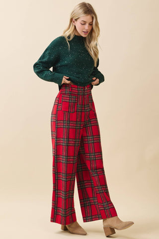 Plaid Wide - Leg Pants - Boutique Bella BellaBottoms